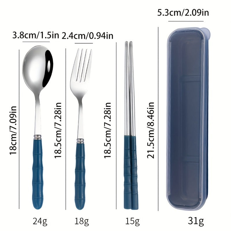 Holiday Cutlery Set 3pcs\u002Fset Holiday Cutlery Set 3pcs Stainless Steel Portable Cutlery Set (Chopsticks, Spoon, Fork) Suitable for Parties, Travel, Kitchen, Restaurant, Christmas Gifts  Cutlery