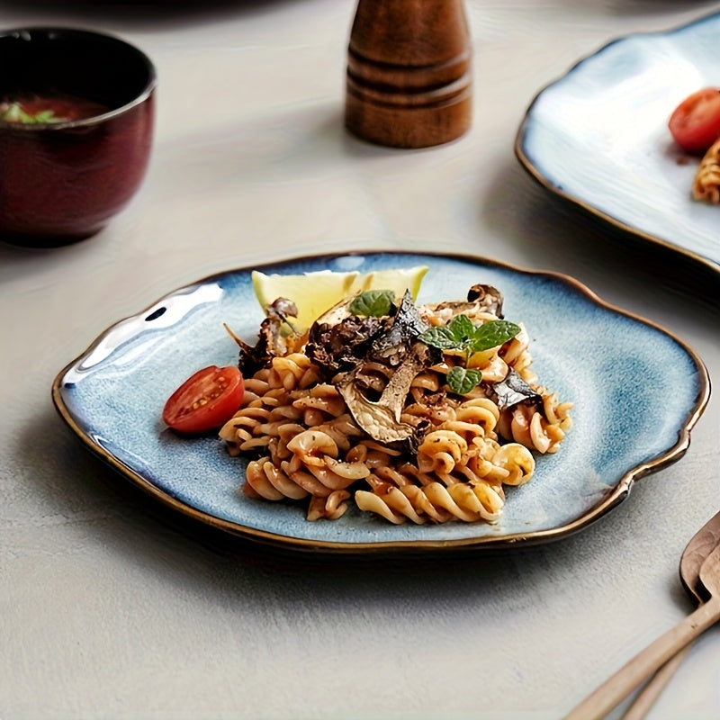 4pcs Flambe Glaze Ceramic Plates Set 10.5\