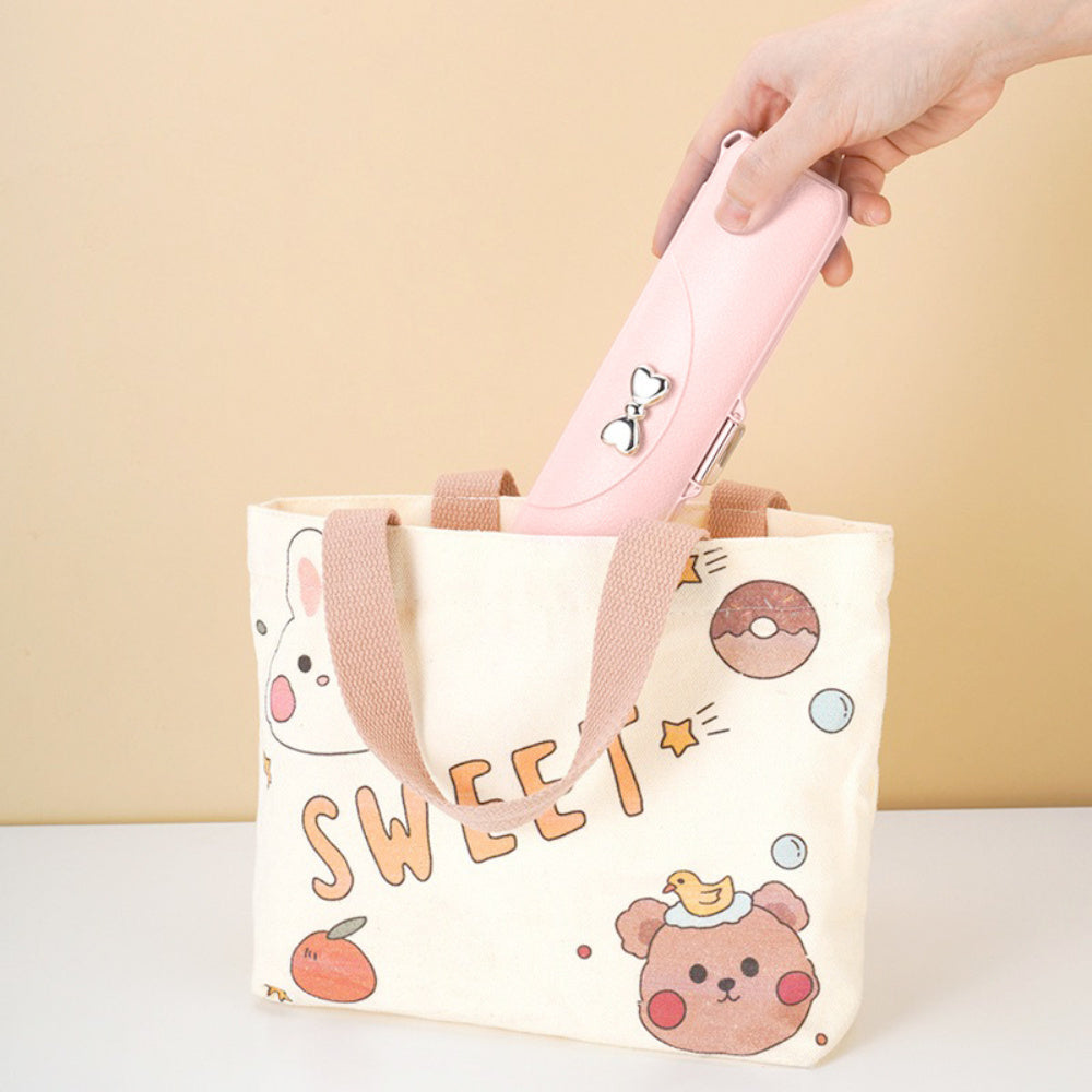 Personalization Laser Engraving Butterfly Bow Portable Cutlery Set - 3pcs of Stainless Steel Cutlery with Plastic Handles, Includes Spoon, Fork, Chopsticks and Storage Box - Beautiful Travel Cutlery Set