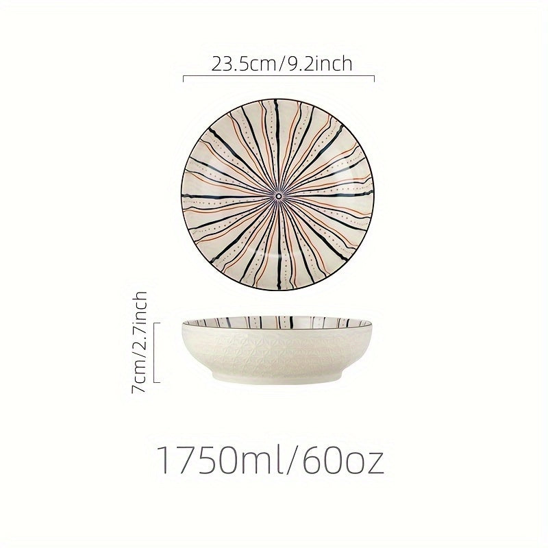 Large Salad Bowl 6pcs Set, Serving Bowl 60oz, Large Dinner Bowl, 60oz Large Saladbowl, 9.2 Inch Ceramic Fruit Bowl, Ramen Bowl, Pho, Soup, Pasta, Fruit, Popcorn, Largedinner Bowl