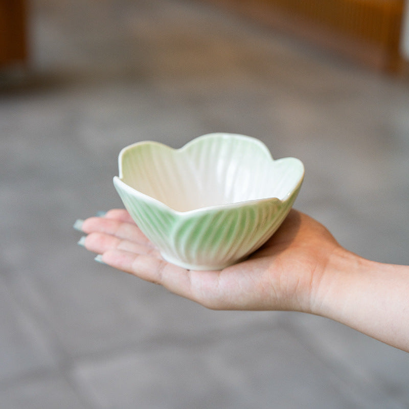 A Ceramic Bowl with a Gradient Floral Design Inspired by Japanese Style, Perfect for Serving Pickles, Snacks, Sauces for Dipping, And Desserts at for Home