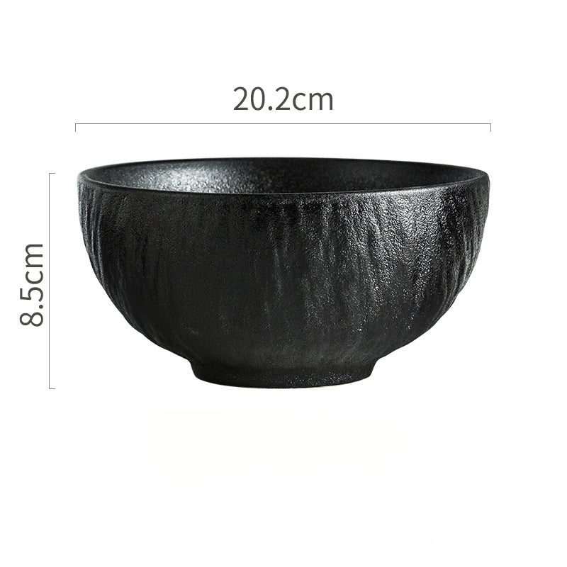 8-Inch Stone Pattern Ceramic Bowl & Plate Suitable for Noodle Soup, Wedding Gifts, Housewarming Tableware - Elegant Stone Texture Dinnerware for Soup, Salad, Desserts, Ceramic Plates for Dining and Special Occasions
