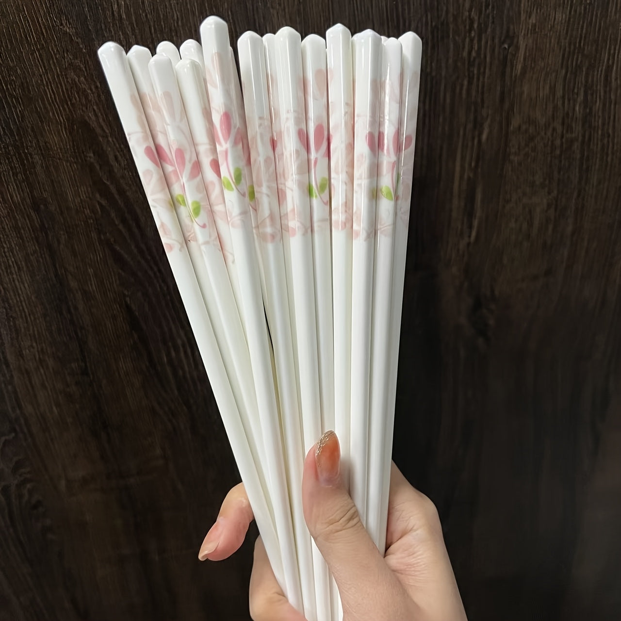 4\u002F 10 Pairs - Ceramic Chopsticks, Four-season Flower Pattern, High Value, Non-slip, High Temperature Resistance, Clean and Hygienic, Easy to Clean, Suitable for Family Restaurants, Table Accessories