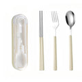 1Set Small And Portable Tableware, Detachable Spoon Fork Chopstick Three Piece Set, Student Spoon Chopstick Cutlery Box, Portable Cutlery Bag