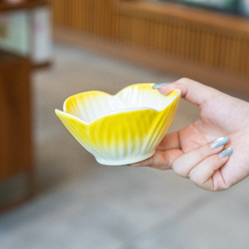 A Ceramic Bowl with a Gradient Floral Design Inspired by Japanese Style, Perfect for Serving Pickles, Snacks, Sauces for Dipping, And Desserts at for Home