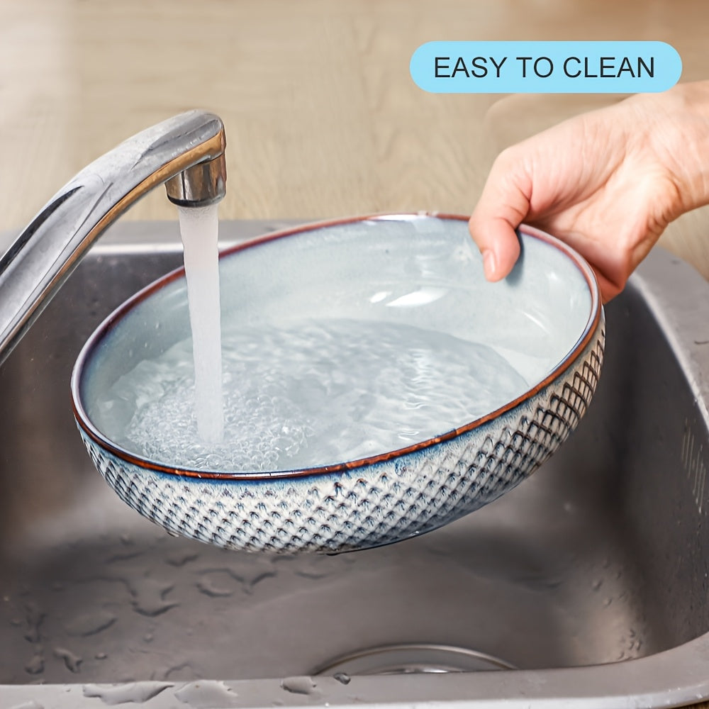 4pcs HVH 8.5 Inch Large Pasta Bowls Set, 46oz Big Salad Bowl Set Of 4, Shallow Bowls, Ceramic Plates Set, Ceramic Bowls Set Microwave And Dishwasher Safe