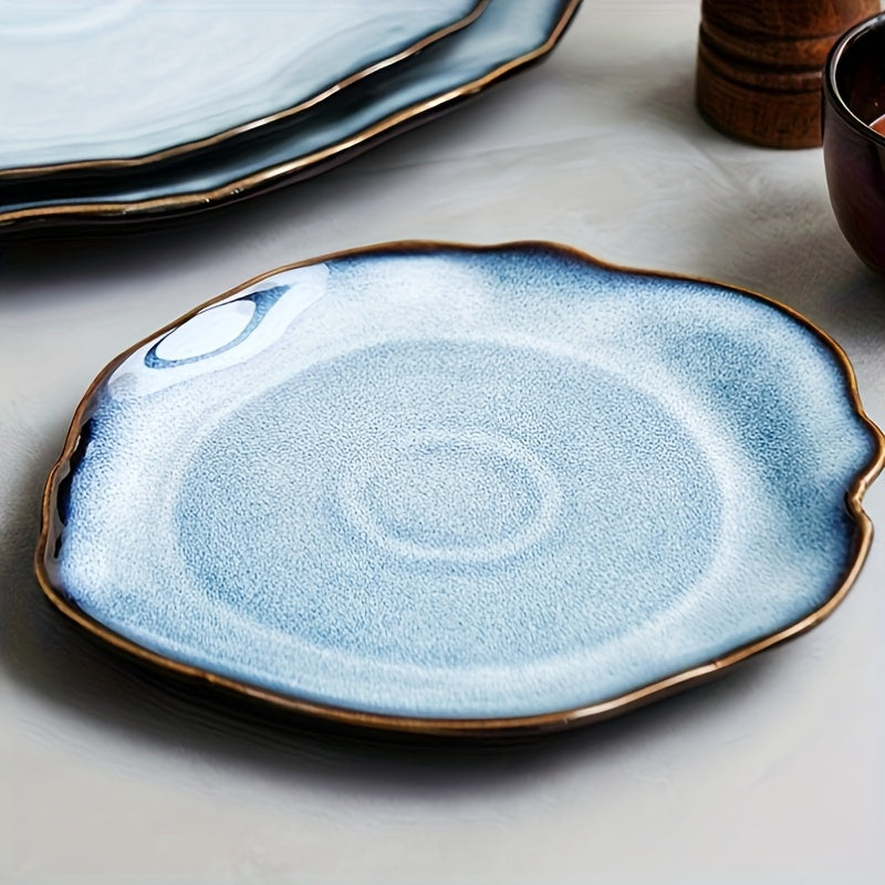 4pcs Flambe Glaze Ceramic Plates Set 10.5\