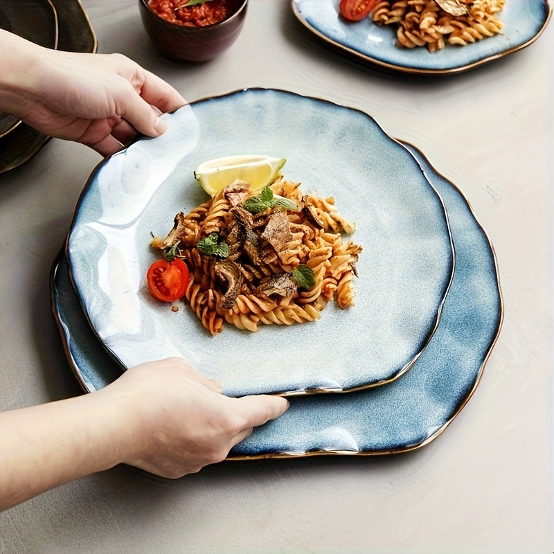 4pcs Flambe Glaze Ceramic Plates Set 10.5\