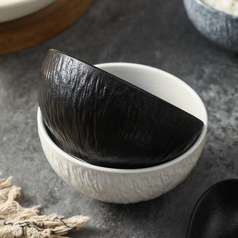 8-Inch Stone Pattern Ceramic Bowl & Plate Suitable for Noodle Soup, Wedding Gifts, Housewarming Tableware - Elegant Stone Texture Dinnerware for Soup, Salad, Desserts, Ceramic Plates for Dining and Special Occasions