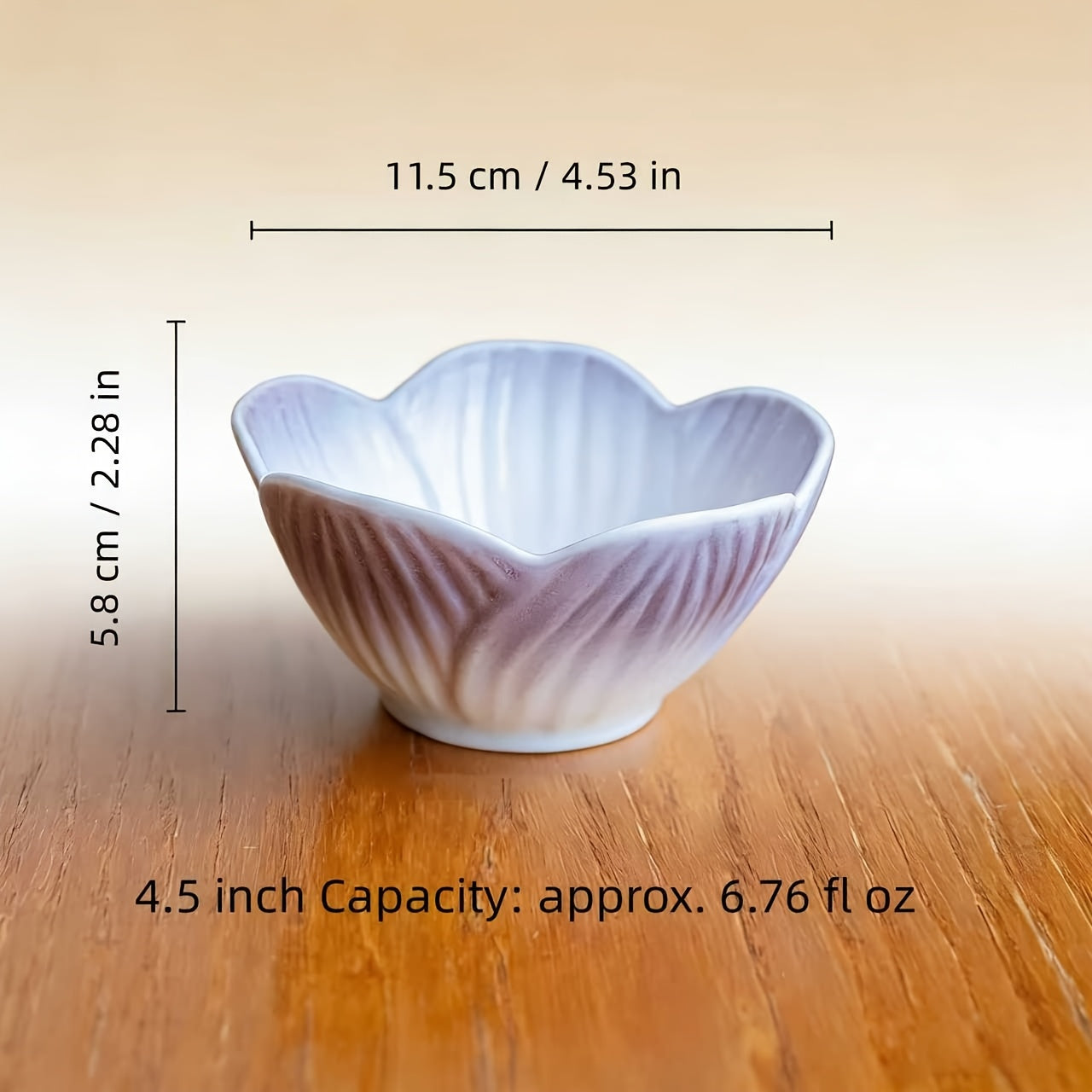 A Ceramic Bowl with a Gradient Floral Design Inspired by Japanese Style, Perfect for Serving Pickles, Snacks, Sauces for Dipping, And Desserts at for Home