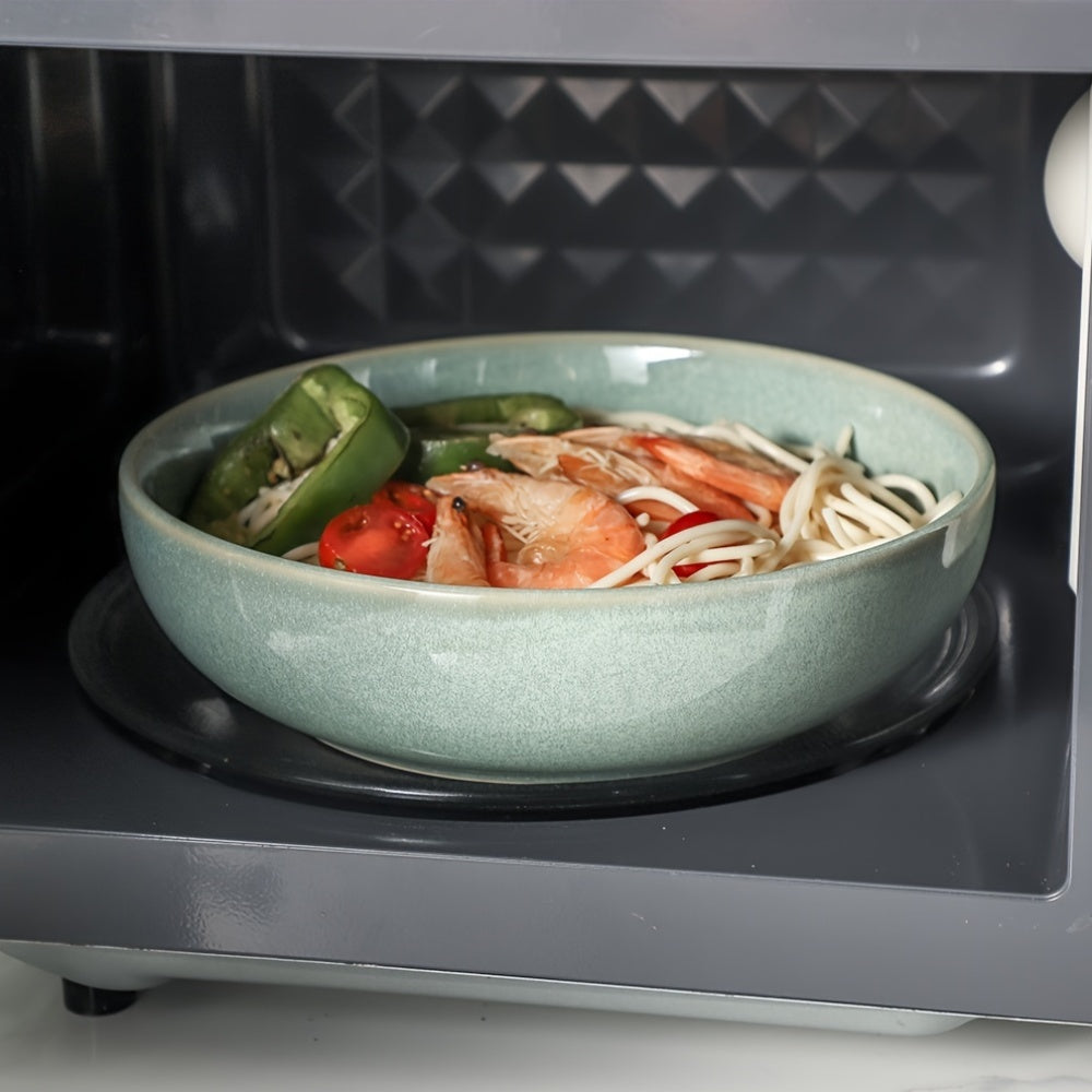 Set of 4 Large Pasta Bowls, 8.5 Inches, 46Oz Capacity, Ideal for Salads, Dinner, And Shallow Servings. Made of Ceramic, Safe for Microwave And Dishwasher, Featuring a Smooth Glaze